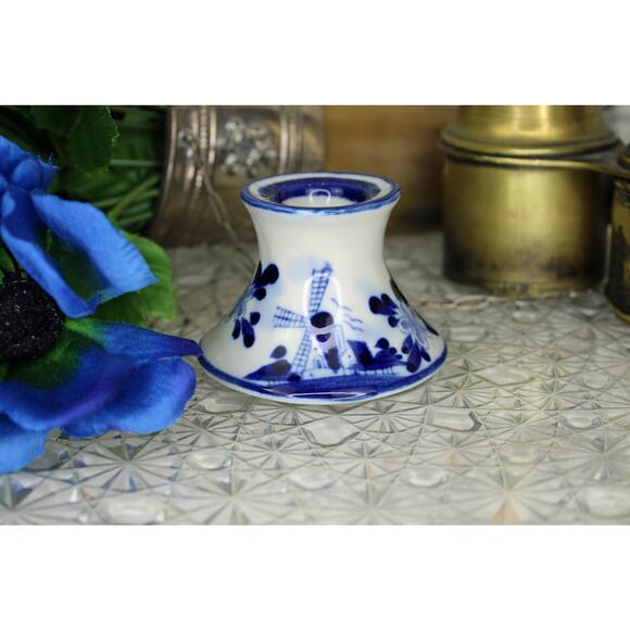 Set of Two Nobel Ban Delft Blue Candle Stick Holders - Picture 4 of 13